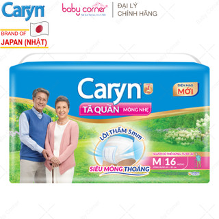 Tã quần người lớn caryn mỏng nhẹ size m16, l14, xl12 dành cho người có thể tự đi lại