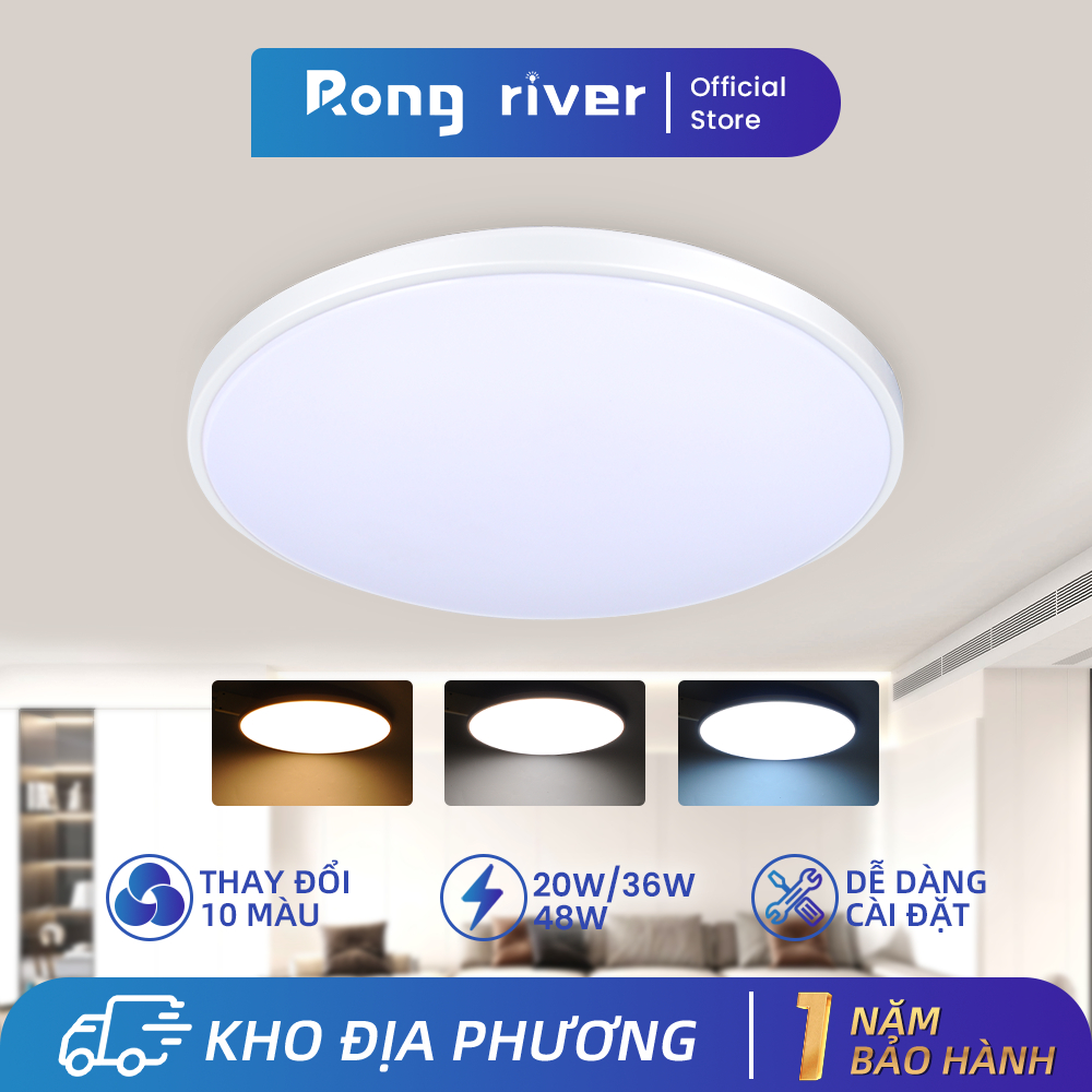 HAN RIVER & RONG RIVER đèn trần phòng khách 20W-36W-48W 3 màu/3 thông số kỹ thuật Chống ẩm/tiết kiệm năng lượng Độ sáng