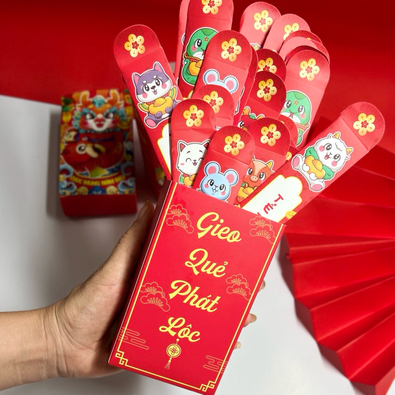 Bộ Lì Xì Gieo Quẻ Mẫu Mới Tết 2024 Giáp Thìn PUKAPI
