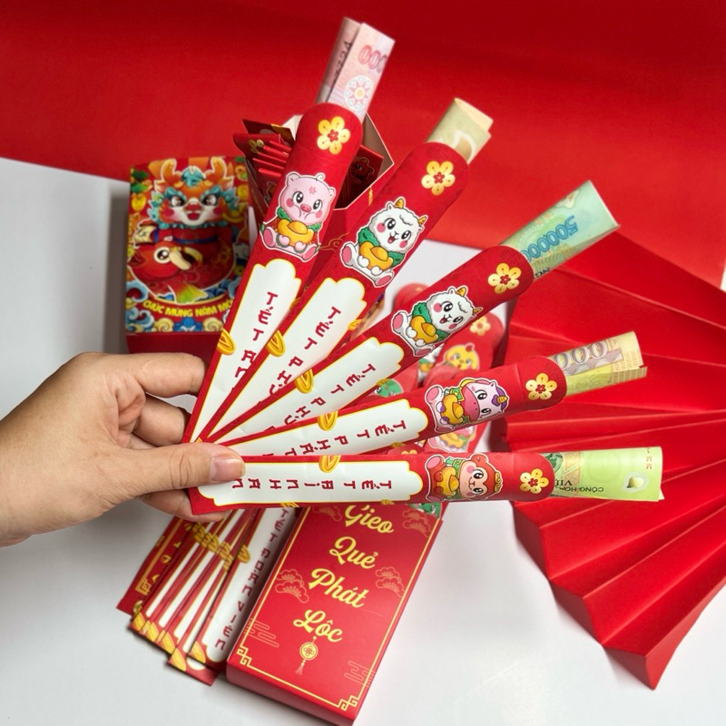Bộ Lì Xì Gieo Quẻ Mẫu Mới Tết 2024 Giáp Thìn PUKAPI