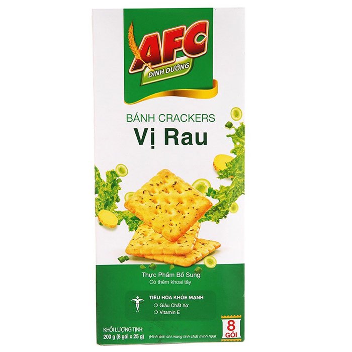 Bánh quy dinh dưỡng AFC vị rau củ, lúa mì _ 8 gói x 21,5g- Bánh ăn vặt