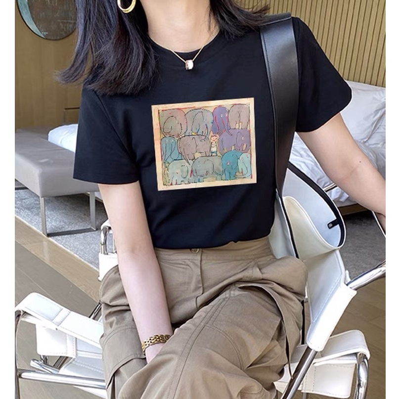 Áo Thun Baby Tee Croptop Tay Ngắn Dáng Ôm Vải Cotton In Họa Tiết Thời Trang Mùa Hè Cho Nữ MA116