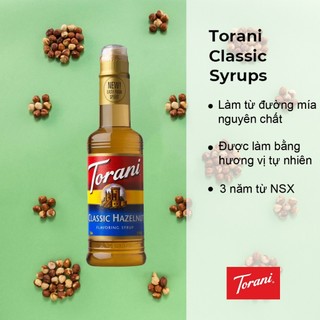 Siro pha chế vị hạt phỉ torani classic hazenut syrup 375ml mỹ