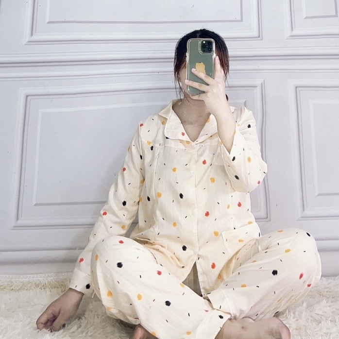 Bộ bầu sau sinh Pijama, dài tay, chất đũi tăm thông thoáng Thu Đông BD67