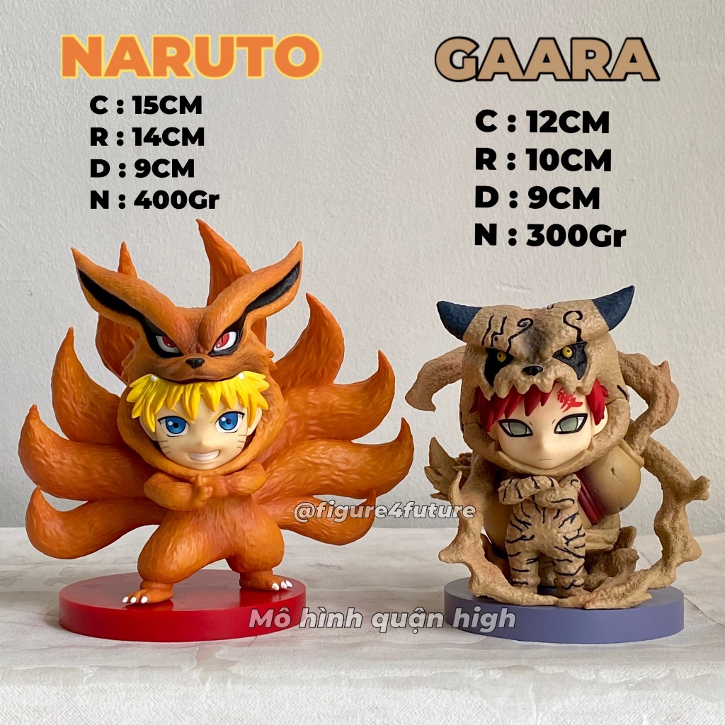 Mô hình Naruto chibi cao 15cm cực nét - Mô hình gaara chibi cao 12cm - Naruto figure chibi