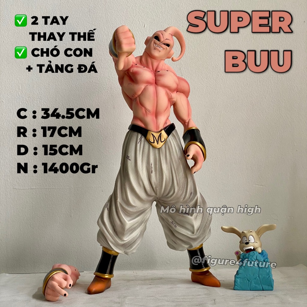 Mô hình super Buu cực ngầu cao 34.5Cm - Mô hình majin buu super buu kèm 2 tay thay thế và phụ kiện - Majin Buu