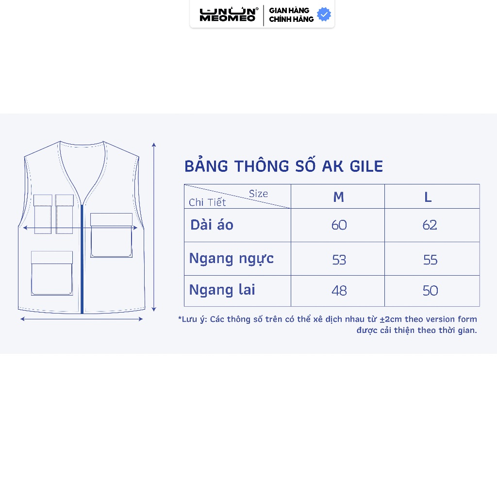 Áo khoác Gile nam, Áo Gile, U2M2 vải kaki túi hộp cao cấp, form unisex style trẻ trung, năng động