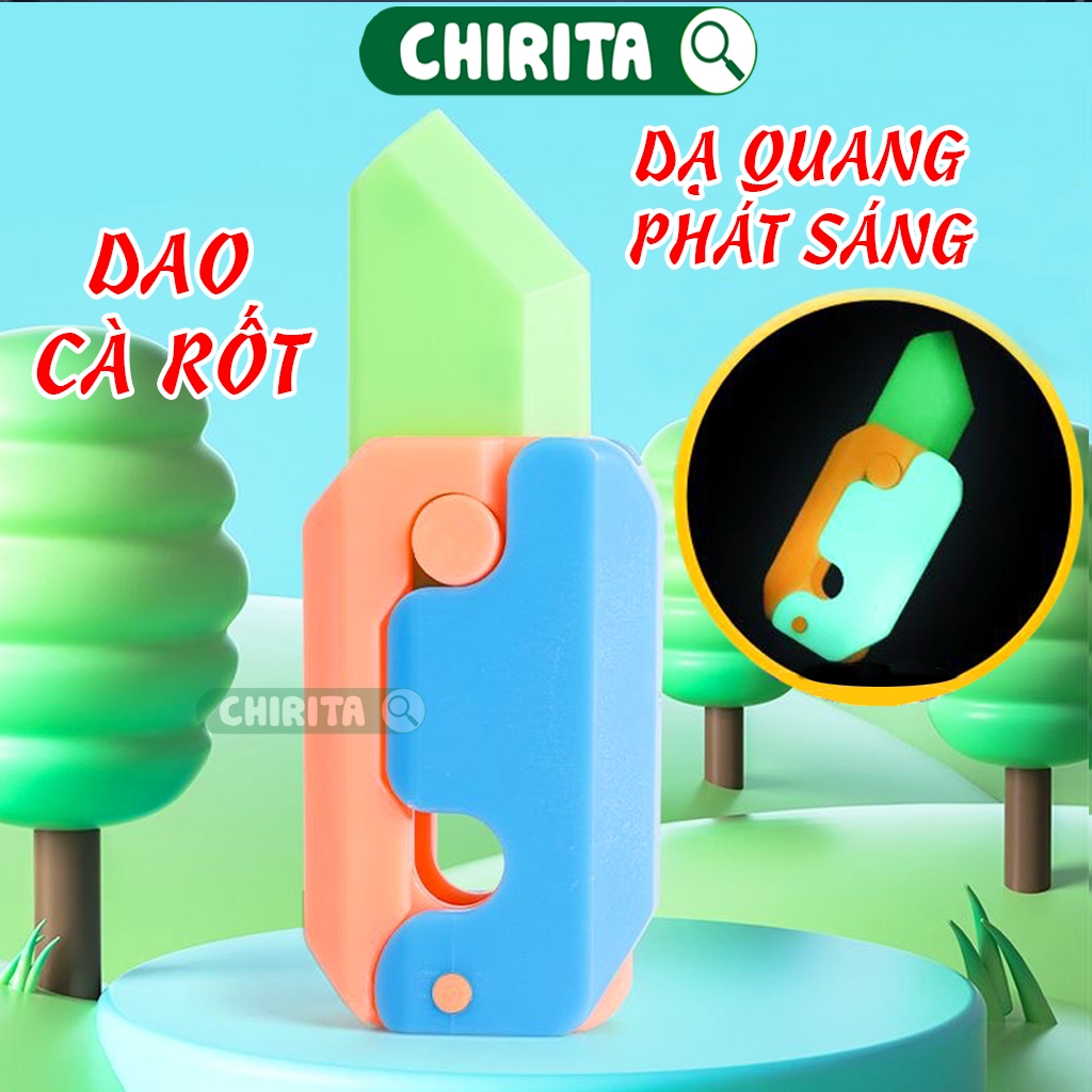 Dao Cà Rốt Trọng Lực 3d Phát Sáng Dạ Quang Đồ Chơi Vô Tri Mini Gấp Gọn - Đồ Chơi Cho Bé Trò Chơi Giải Trí Chirita