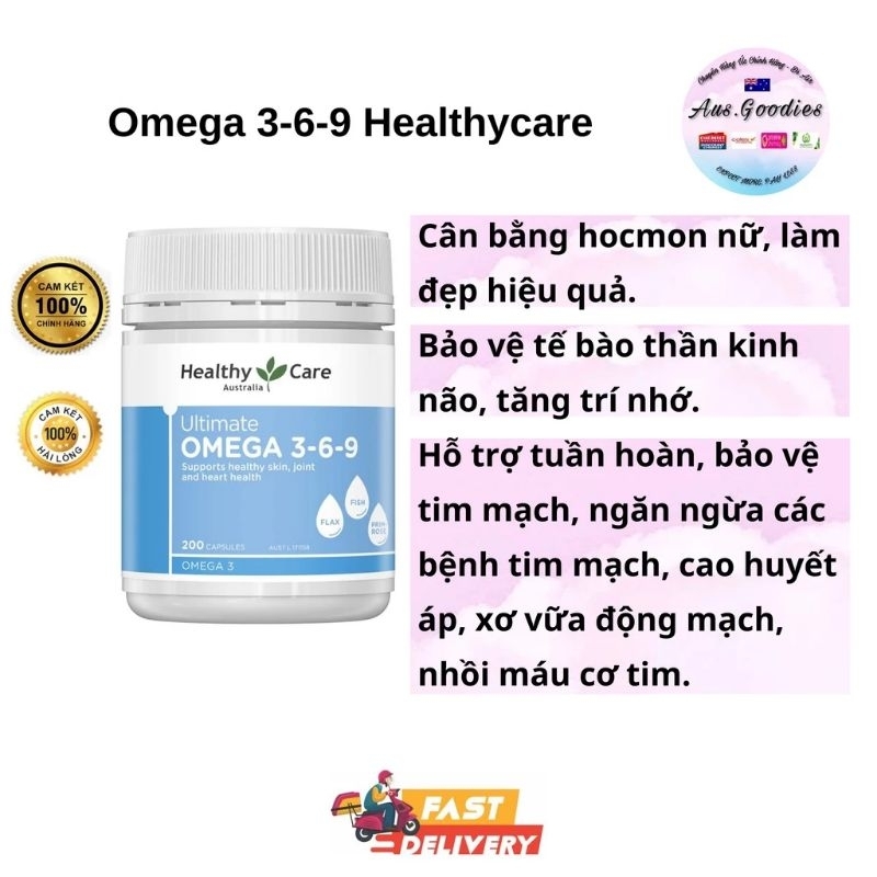 OMEGA 369 HEALTHY CARE CỦA ÚC  200 viên. Mẫu mới