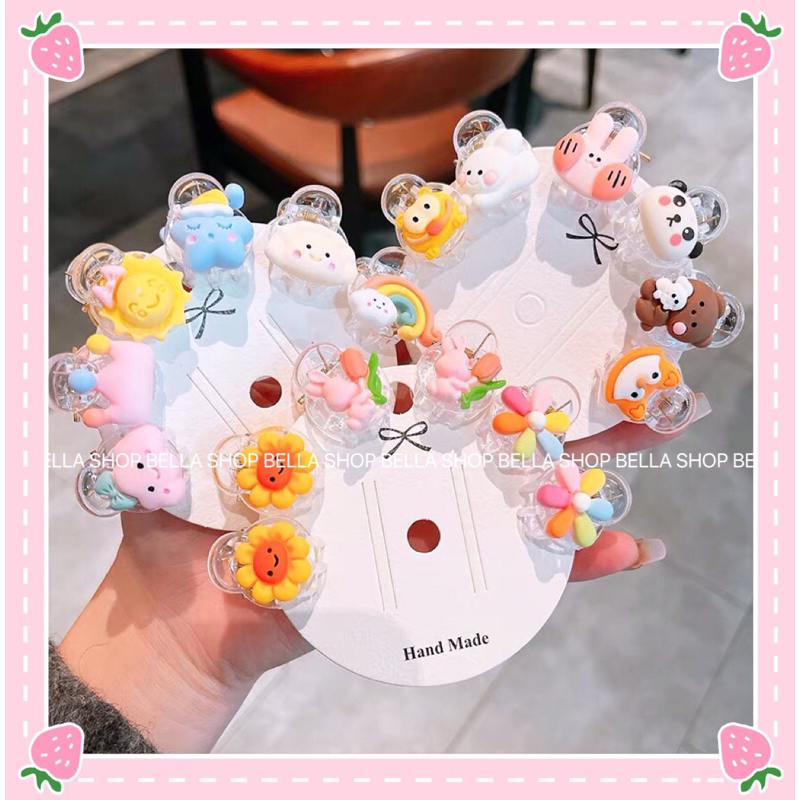 Kẹp Tóc Mini Gấu Dâu Ngẫu Nhiên Dễ Thương Ngộ Nghĩnh