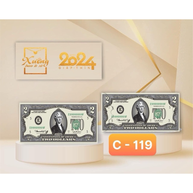 Bộ 10 Bao Lì Xì Tiền Đô La Phong Cách Sang Trọng, Phù Hợp Cho Ngày Tết/Quà Biếu