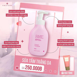 Sữa tắm sáng mịn da toàn thân body hmstore chai lớn 500ml