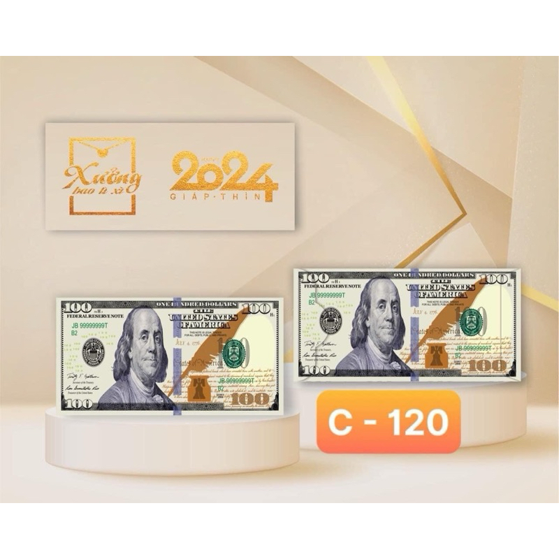 Bộ 10 Bao Lì Xì Tiền Đô La Phong Cách Sang Trọng, Phù Hợp Cho Ngày Tết/Quà Biếu