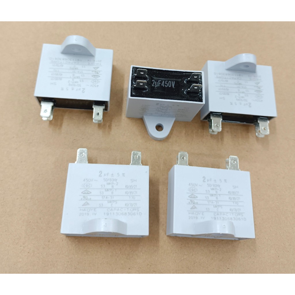 Combo 5 tụ quạt và tụ điều hòa 4 chân cắm 2uF/450v