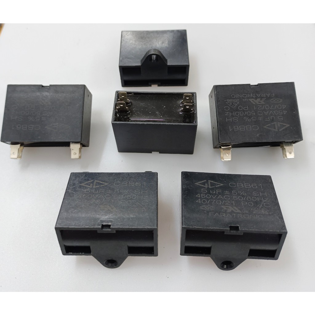 Combo 2 tụ quạt và tụ điều hòa 4 chân cắm 5uF/450v