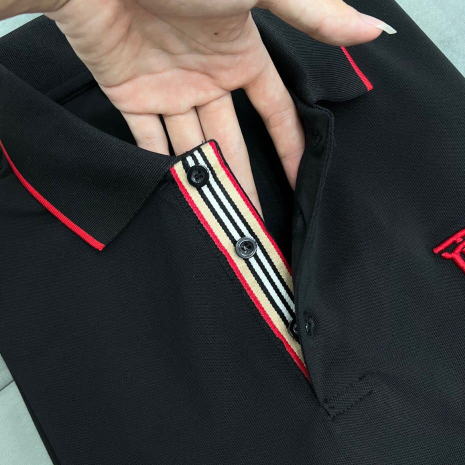 Áo Polo Nam Thêu Logo BBR, Phối Viền Nút Áo, Chất Cotton Cao Cấp - Áo Phông Cổ Bẻ Nam BBR Trẻ Trung, Sang Trọng