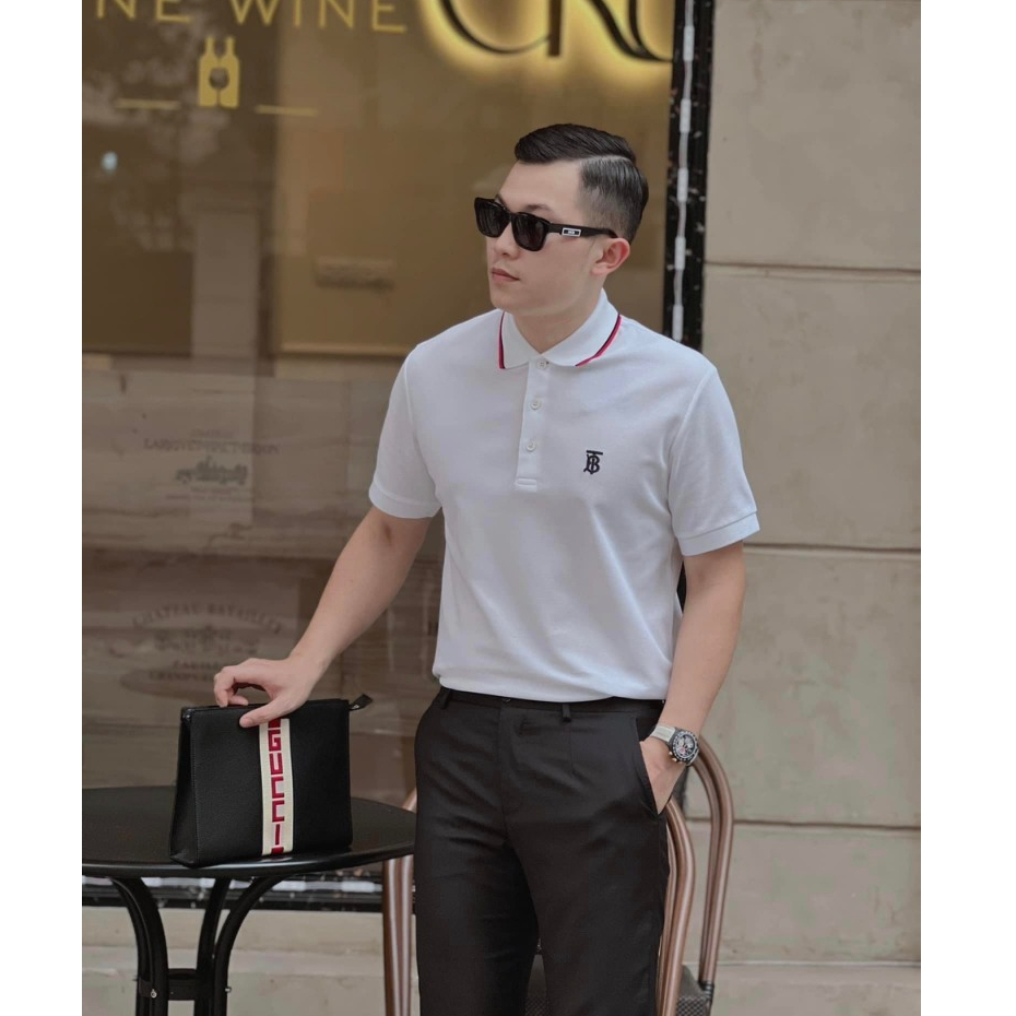 Áo Polo Nam Thêu Logo BBR, Phối Viền Nút Áo, Chất Cotton Cao Cấp - Áo Phông Cổ Bẻ Nam BBR Trẻ Trung, Sang Trọng
