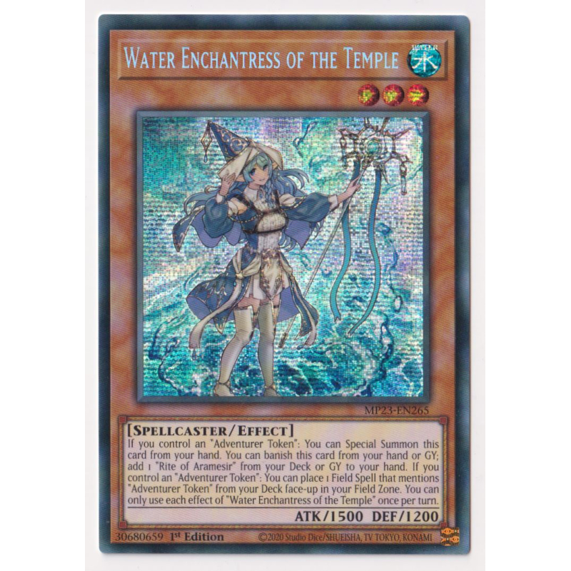 Lá bài thẻ water Enchantress of the Temple – Prismatic Secret Rare - Tặng bọc bài nhựa bảo quản