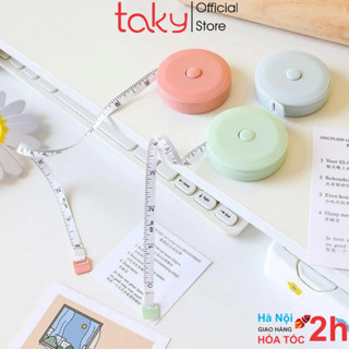  Thước Dây Mềm -Taky Đo Vòng Bụng Eo 3 Vòng Kiểm Tra Sức Khỏe 1.5m - Đo Quần Áo Với Nút Bấm Tự Rút Sau Khi Dùng. 5940 