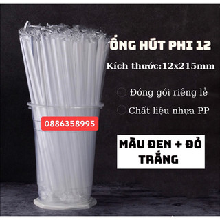 Sỉ túi ống hút nhựa cao cấp ép nilong từng cái an toàn, ống hút bọc màng màu đen, trắng nhiều size bịch to