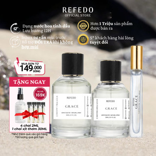 Nước hoa nữ chính hãng thơm lâu Refedo Grace 10ml dạng lăn xịt Tinh dầu thơm mini lưu hương lâu mùi ngọt