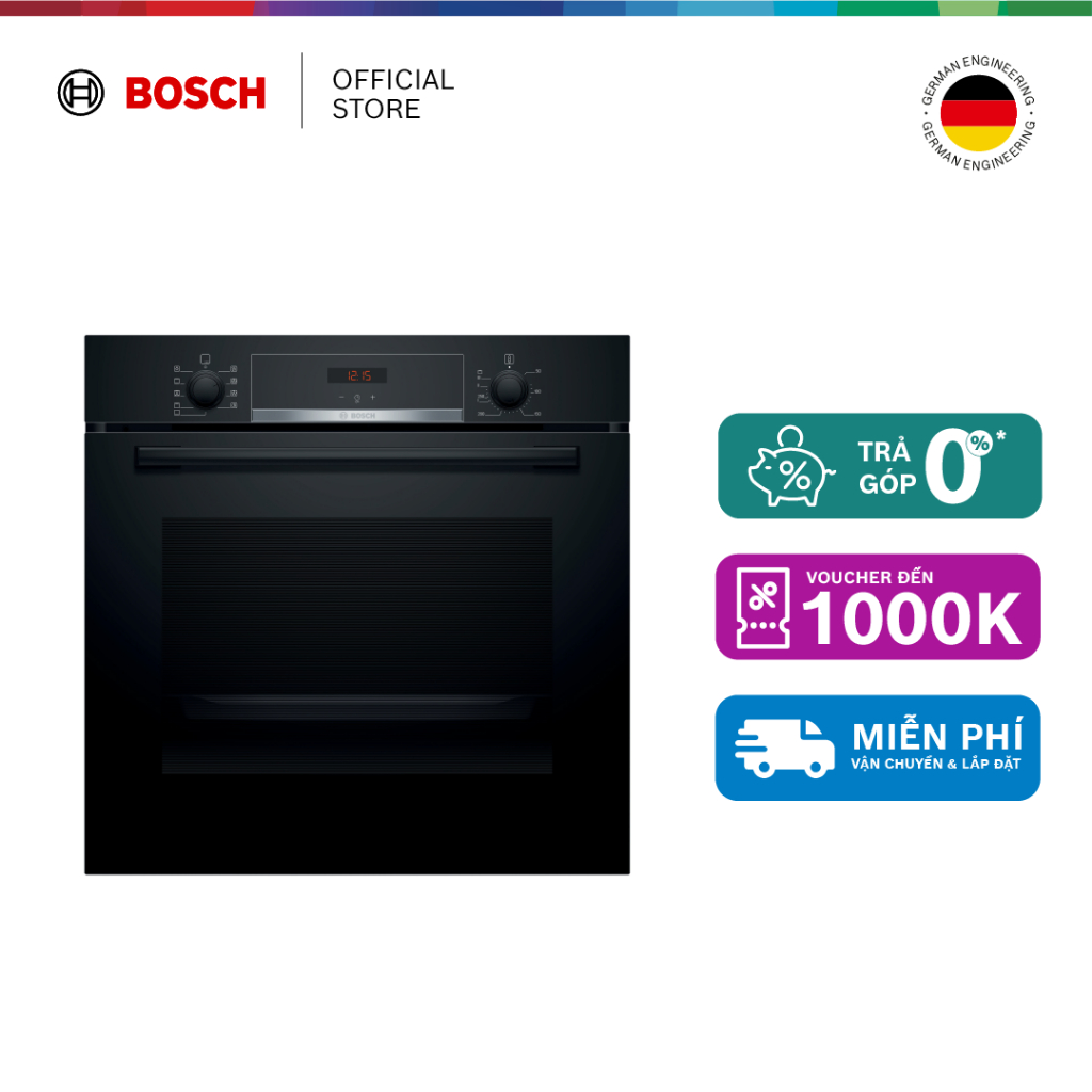 Lò nướng âm tủ 71L 3400W HBA534EB0K - Series 4 (đen) - Hàng chính hãng