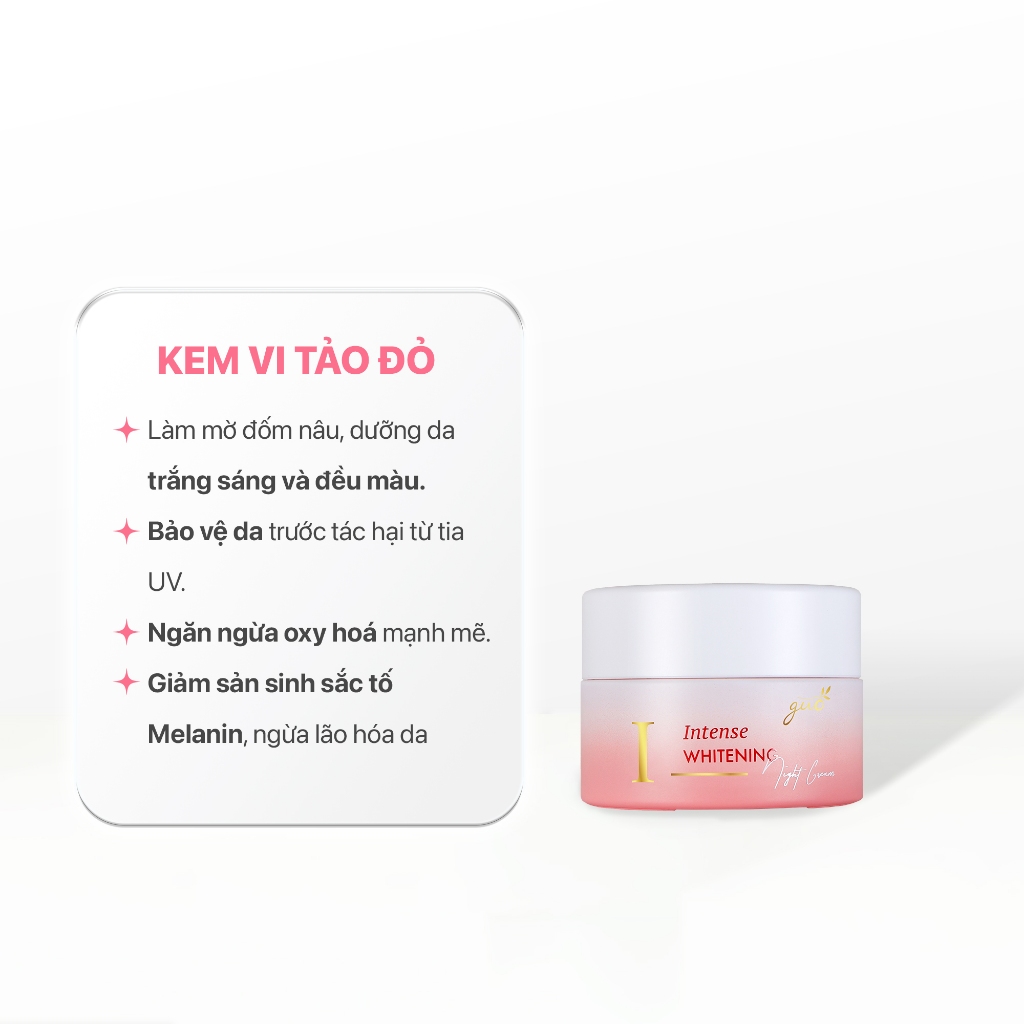 Kem Dưỡng Da Trắng cho bà bầu ẩm mịn hồng hào tự nhiên 100% thiên nhiên -Kem Vi Tảo Đỏ GUO 30gr