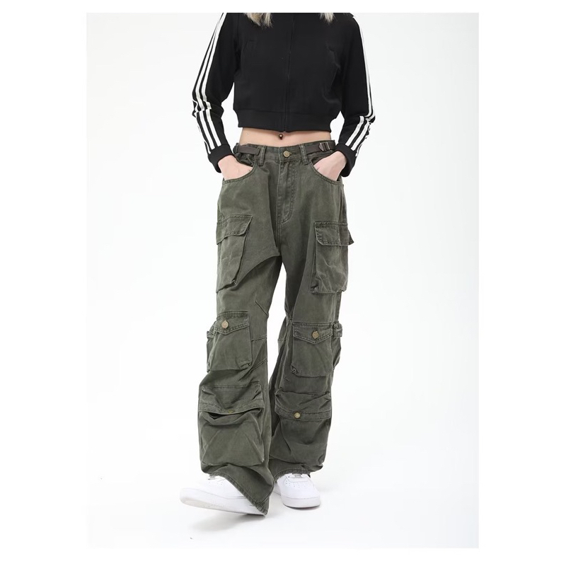 Quần ống rộng unisex nam nữ túi hộp kaki phong cách trẻ trung hợp với nhiều người