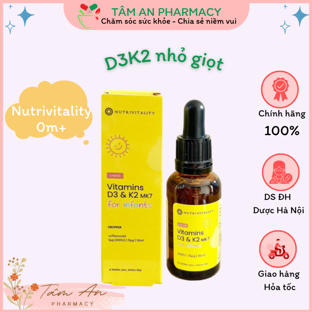 D3K2 nhỏ giọt Nutrivitality Anh