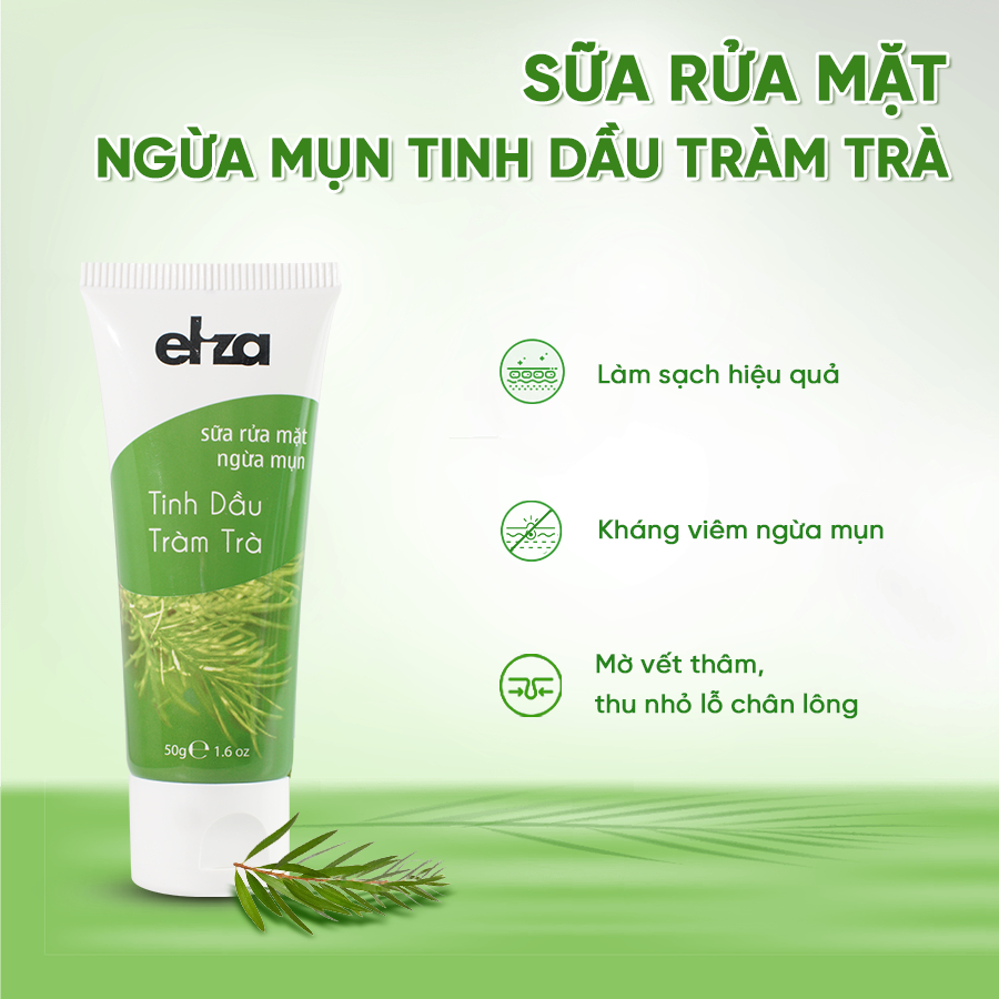Sữa rửa mặt ngừa mụn Eliza tinh dầu Tràm Trà 50g