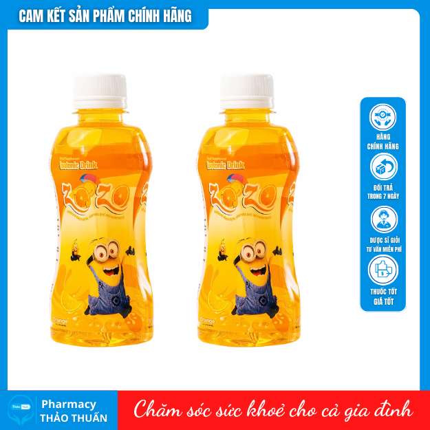 [Chính Hãng] Nước uống bù điện giải ZOZO 250 ml vị cam và chanh hỗ trợ bổ sung nước, chất điện giải và vitamin