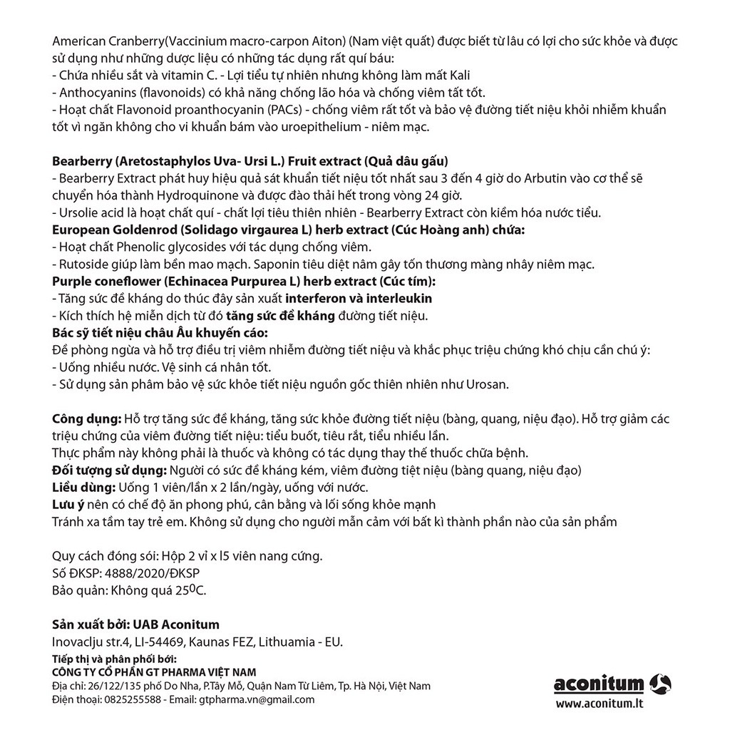 Viên uống giảm viêm đường tiết niệu UROSAN hộp 30 viên - Hỗ trợ tiểu đêm, tiểu buốt, giảm viêm bàng quang