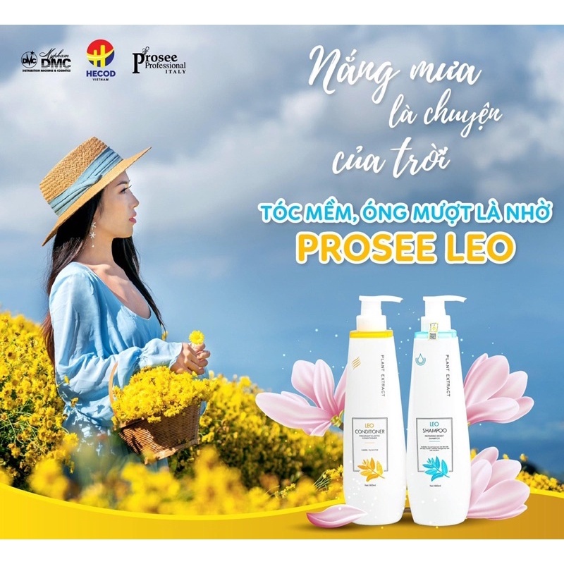 Dầu Gội Cặp PROSEE LEO - Dầu Cặp Chính Hãng, Bộ Gội Xả Dưỡng Chất Thiên Nhiên Phục Hồi Tóc Hư Tổn 800ml