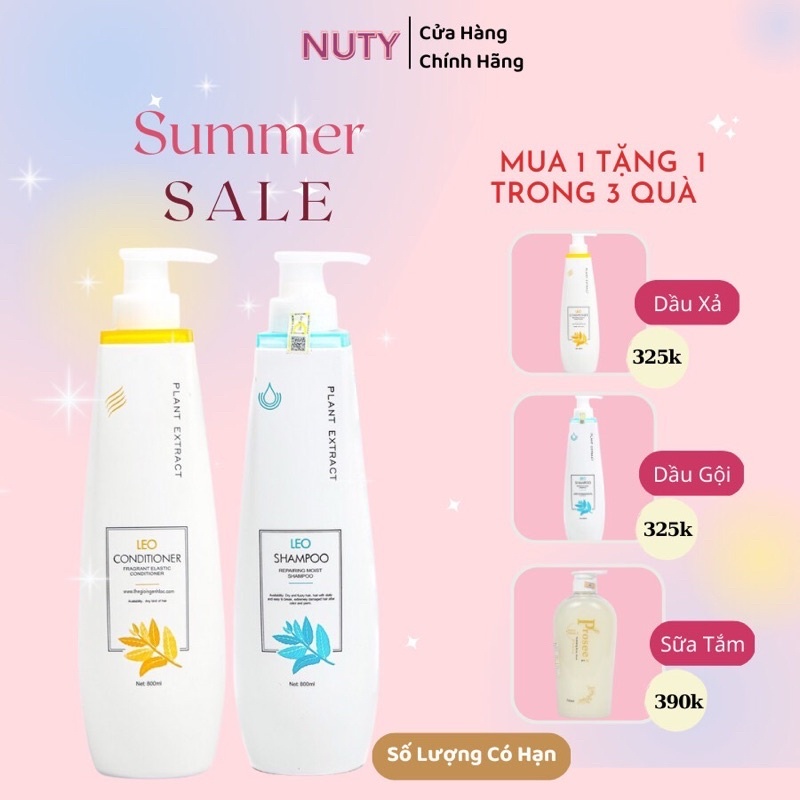 Dầu Gội Cặp PROSEE LEO - Dầu Cặp Chính Hãng, Bộ Gội Xả Dưỡng Chất Thiên Nhiên Phục Hồi Tóc Hư Tổn 800ml