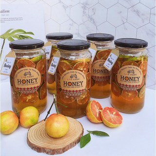 Hũ thủy tinh tròn 1lít bình nuôi Scoby làm trà Kombucha, lọ 1000ml đựng mật ong ngâm chanh đào đựng gia vị