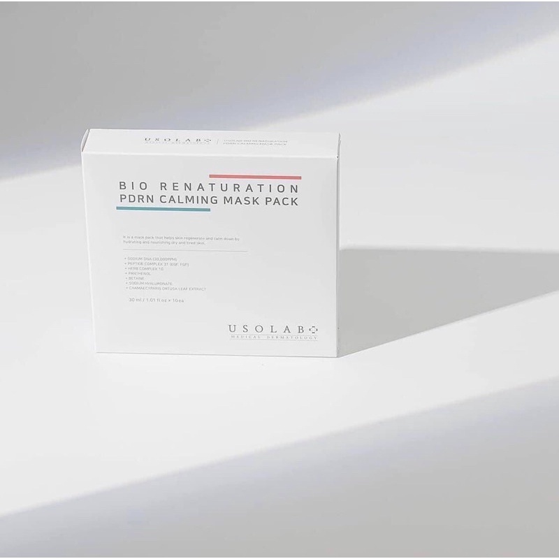 Mặt Nạ Tái Tạo, Dưỡng da, chống lão hóa Da Usolab Bio Renaturation PDRN Calming Mask Pack 30ml x 10 miếng