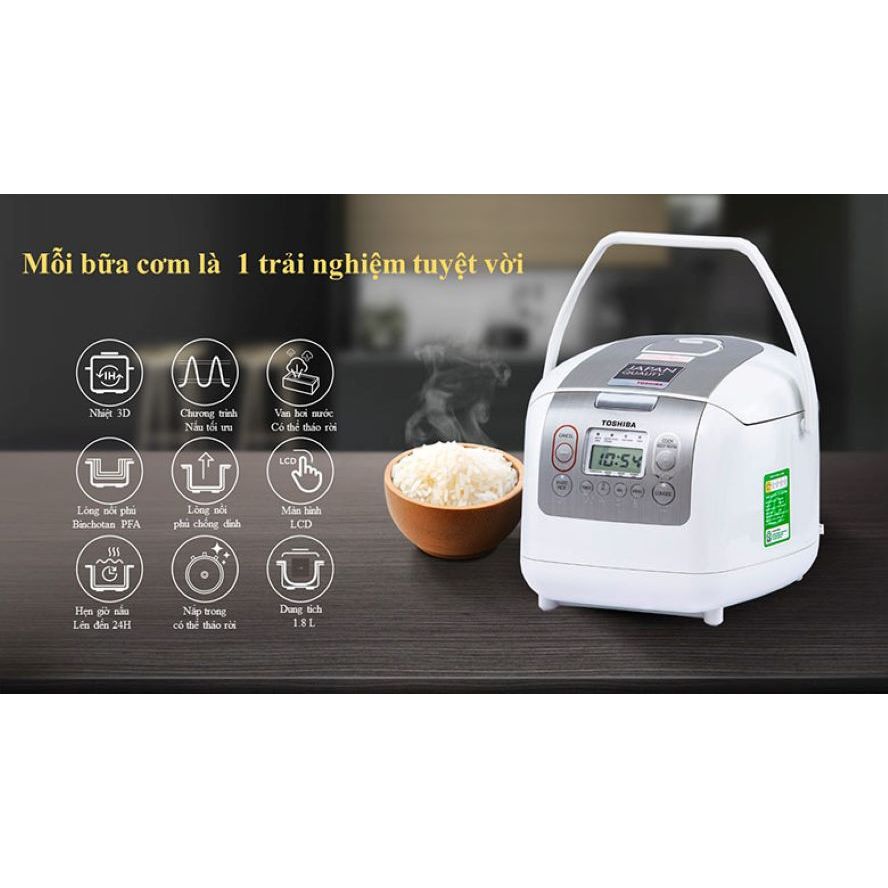 Nồi cơm điện tử 1.8L Toshiba RC-18NTFV Thailand