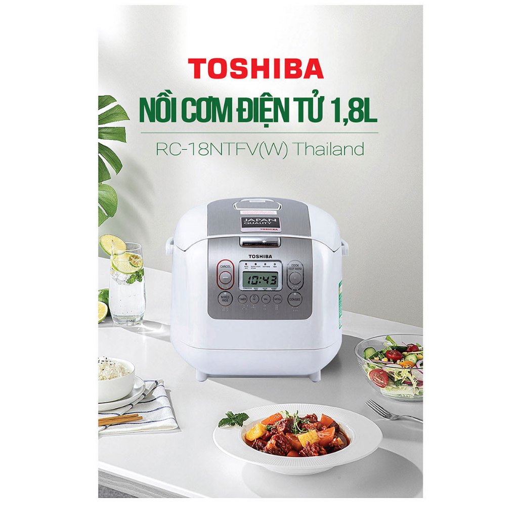 Nồi cơm điện tử 1.8L Toshiba RC-18NTFV Thailand