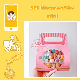 Bánh macaron ( Set 50v mini size hồng như ảnh )