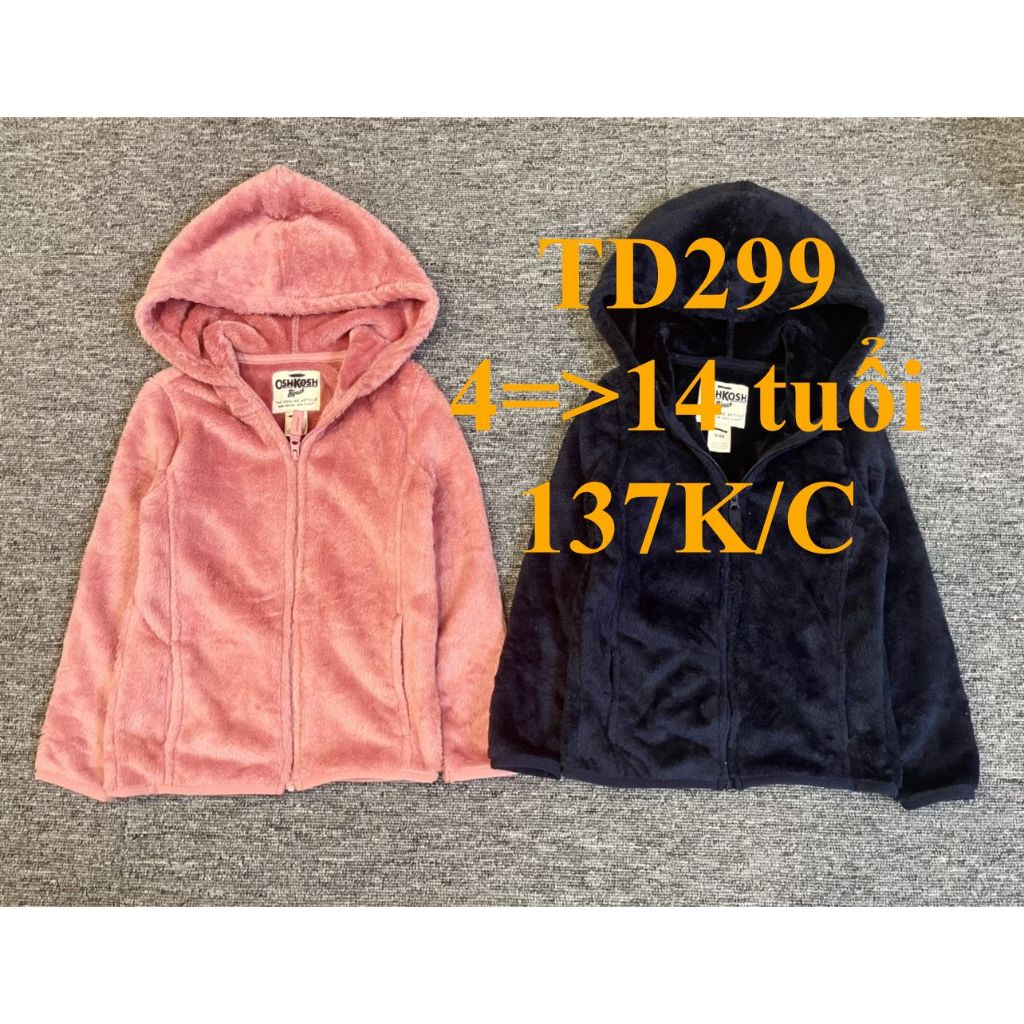 Mã TD299: Áo khoác lông bé gái hàng VNXK dư xịn BC 9949 Chất lông mềm mướt tay