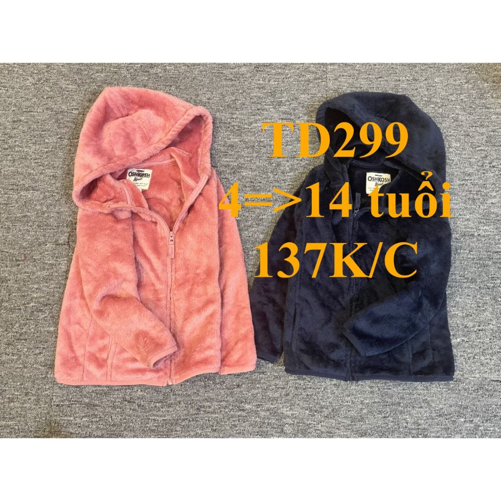 Mã TD299: Áo khoác lông bé gái hàng VNXK dư xịn BC 9949 Chất lông mềm mướt tay