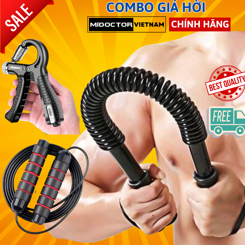 Gậy bẻ tập cơ tay lò xo 10kg 20kg Cho Bé Trẻ Em 30kg 40kg 50kg 60kg kháng lực tập gym - Hãng miDoctor