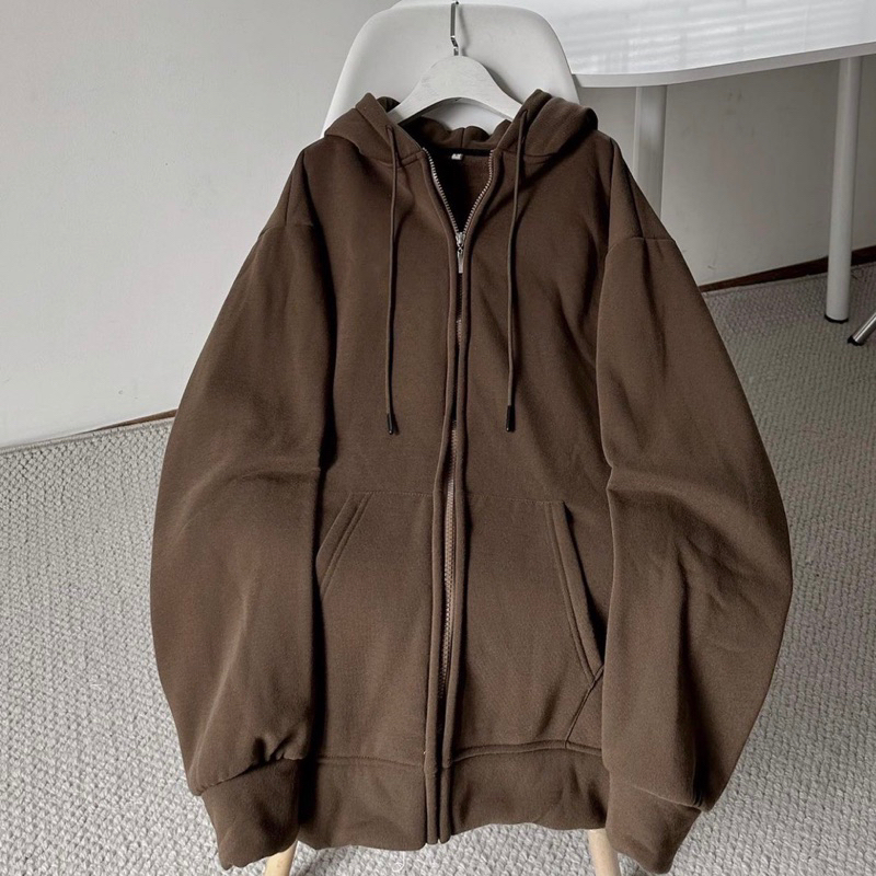 Áo Khoác Hoodie Kéo Khoá Kiểu Dáng Unisex