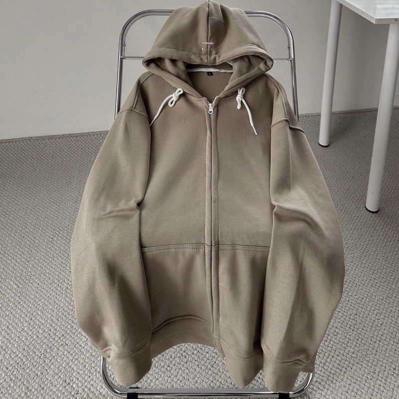 Áo Khoác Hoodie Kéo Khoá Kiểu Dáng Unisex