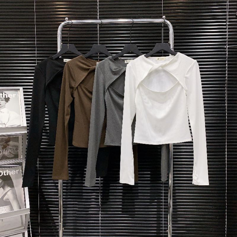 Áo Len tăm hàn xoắn ngực dài tay