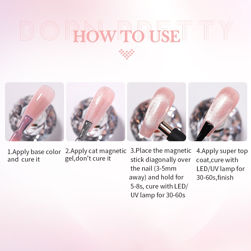 BORN PRETTY 10ml Sơn Móng Tay Gel Sơn Mắt Mèo Kim Cương Sơn Nail Mắt Mèo Sơn Gel