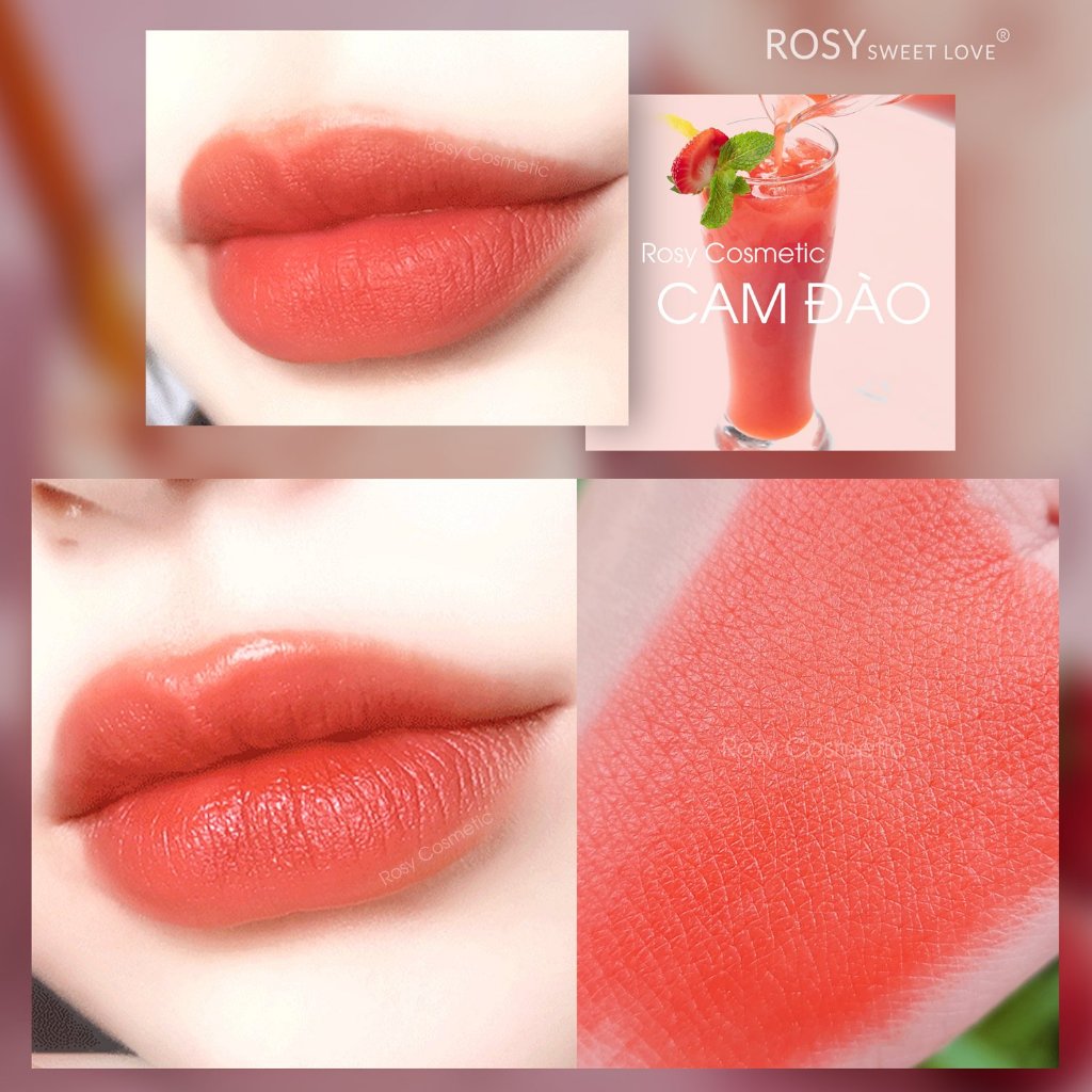 Son thỏi sáp ROSY SWEETLOVE , không chì, siêu lì, mướt môi, lâu trôi, dễ thương, dễ mến