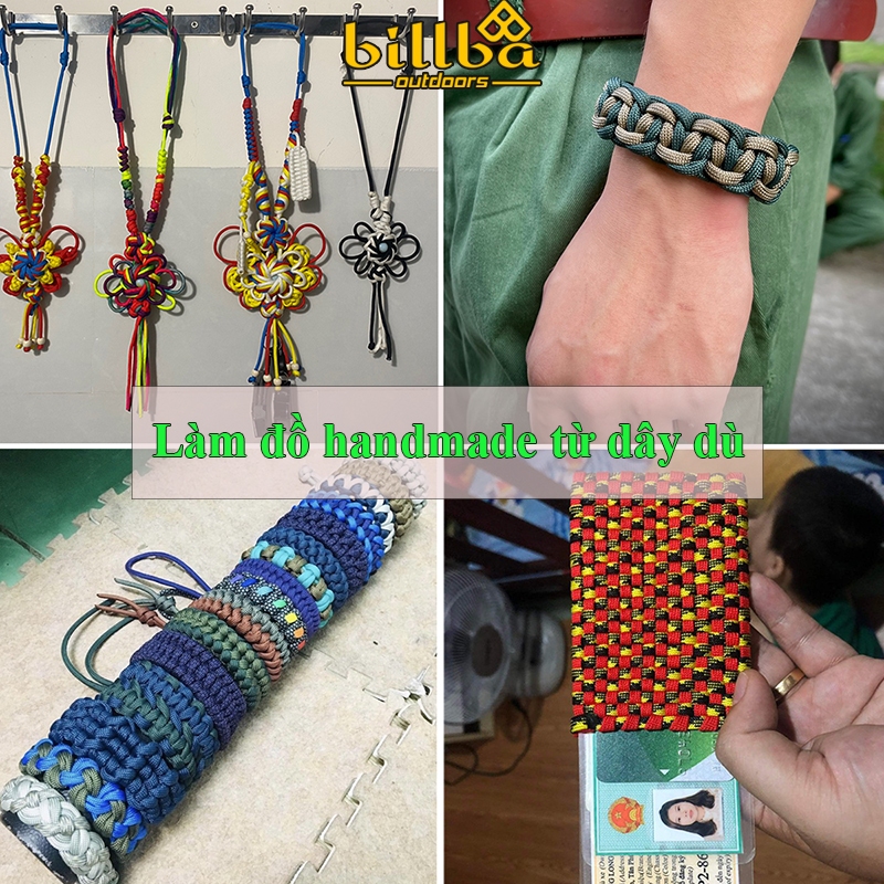 Dây dù Paracord 7 lõi 30m dùng cho cắm trại - Dây dù sinh tồn đa năng 4mm BB1252   - Billba Outdoors