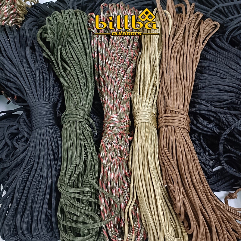 Dây dù Paracord 7 lõi 30m dùng cho cắm trại - Dây dù sinh tồn đa năng 4mm BB1252   - Billba Outdoors