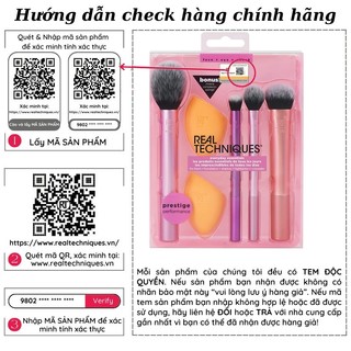 Bộ Cọ REAL TECHNIQUES Everyday Essentials Plus With Bonus Miracle Complexion Sponge